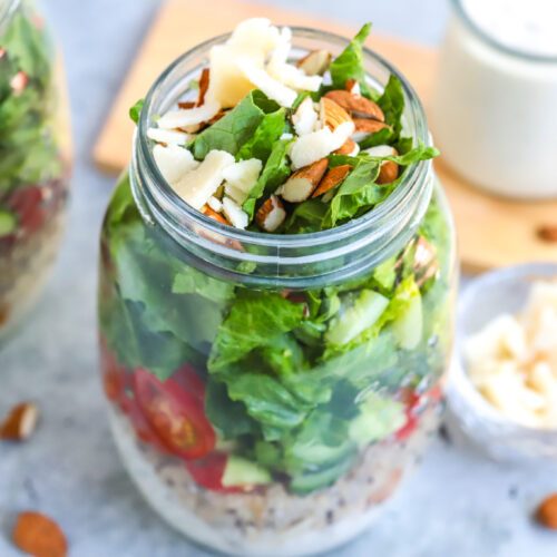 Chicken Caesar Mason Jar Salad
